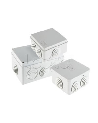 Экопласт JBS080 Коробка распред. о/п, 85х85х40мм 6 вых.,IP44 белый в Назрани Распределительные коробки Pintop.ru