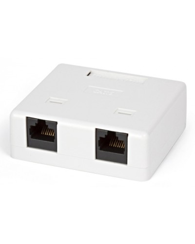 Розетка компьютерная RJ-45(8P8C) Hyperline SB1-2-8P8C-C6-WH в Назрани Розетки компьютерные и телефонные Pintop.ru