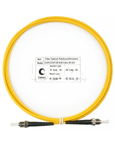 Шнур оптический simplex ST-ST 9/125 sm 2м LSZH Cabeus FOP(s)-9-ST-ST-2m в Назрани Патч-корды оптические Pintop.ru