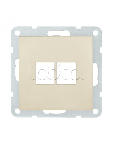 Накладка с суппортом розетки комп. и телеф. на 2 входа (бежевый матовый) БЕЗ механизма LK80 Экопласт (846202-0 в Назрани Розетки компьютерные и телефонные Pintop.ru