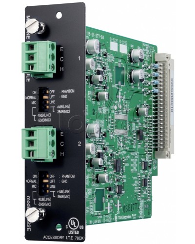 Модуль микрофонных / линейных входов (моно, 20 бит) TOA D-922E в Назрани Системы оповещения и трансляции TOA Pintop.ru