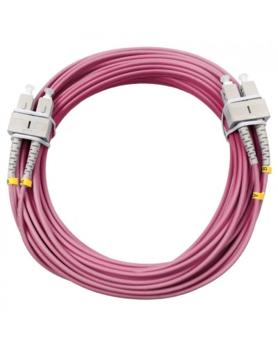 Шнур оптический duplex SC-SC 50/125 mm OM4 20м LSZH Cabeus FOP-50-OM4-SC-SC-20m в Назрани Патч-корды оптические Pintop.ru